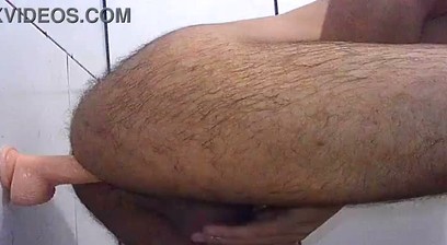 Feminine in lace panties, strips down and gets full penetration with a 20cm white toy  TRAP PUSSY O