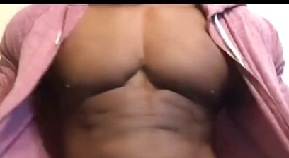 Big Black Guy Flexing and Posing With Pec Bounce