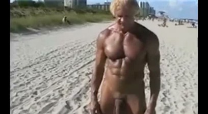 Elderly Bodybuilder On Nude Beach