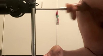 Deep 12-Inch Dildo Machine Fuck Full Swallow POV Angle