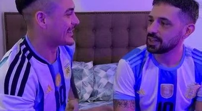 Watching the World Cup with my friend, we make a bet and I fuck him in the ass and mouth