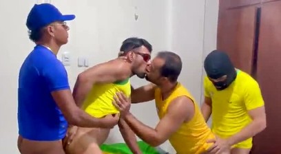 Brazil won and I got fucked by three well-endowed guys.