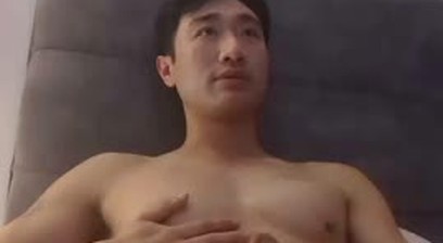 Hot Asian guy getting sucked and cumming thick load