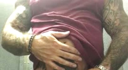Masculine Jason Pissing In A Gym Men's Room Stall