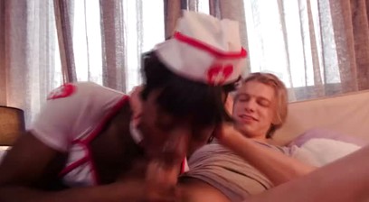 Femboy Jazzz Gets Sexy Nurse Costume Gift From Boyfriend Leo Louis