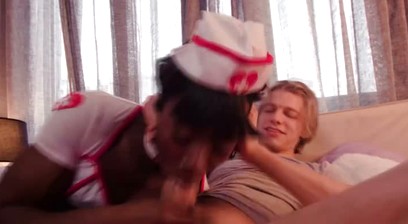 Femboy Jazzz Gets Sexy Nurse Costume Gift From Boyfriend Leo Louis