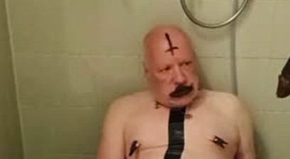 Satan's slave takes his own morning breakfast.