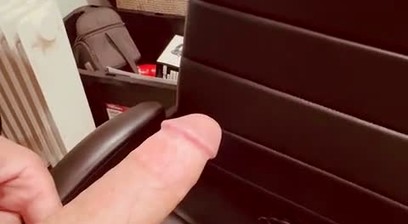 Guy randomly starts leaking and blasting cum out of nowhere
