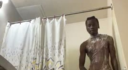 slim stroking bbc in shower
