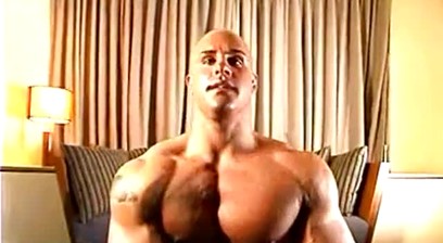 Peter Latz Flexing and Posing and Stripping Down To Black Fetish Briefs