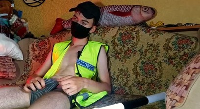 Young Twink jerks off his big cock