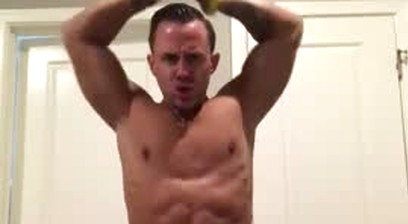 Dean Coxx Stripping Out Of White Briefs, Flexing and Posing, and Showing His Asshole