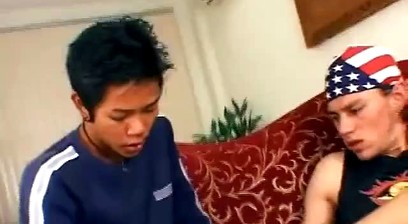 Twinks sex on the love seat