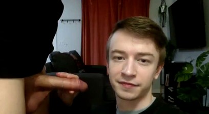 Young Guy Gives Oral Until Facial, Then Strokes Himself to Orgasm
