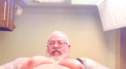 Dominant Big Bear Smushed You with Big Balls and Cum Gets All Over You