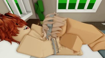 Two blond and red-haired boys are having sex on Roblox Brookhaven RP