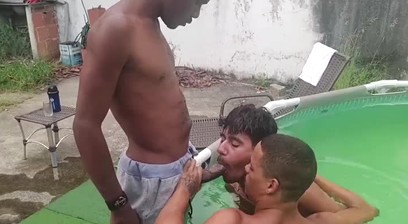 Sex in the pool on a hot afternoon.