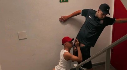 My straight neighbor called me to meet him on the stairs of our building and I gave him my ass -