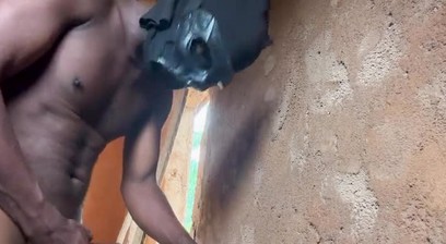 Warrior leave the battlefield & get to uncompleted building & made special masturbator & cumshot