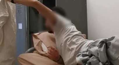 Cumming on sailor's Uniform in the Barracks